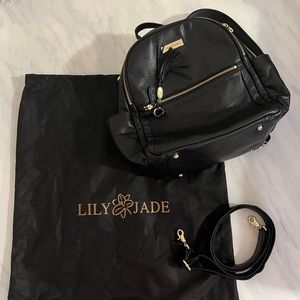 Lily Jade Anna leather bag- black/lilac-gold
